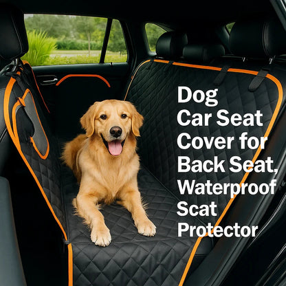 Dog Car Seat Cover for Back Seat, Waterproof Seat Protector Scratchproof - Black