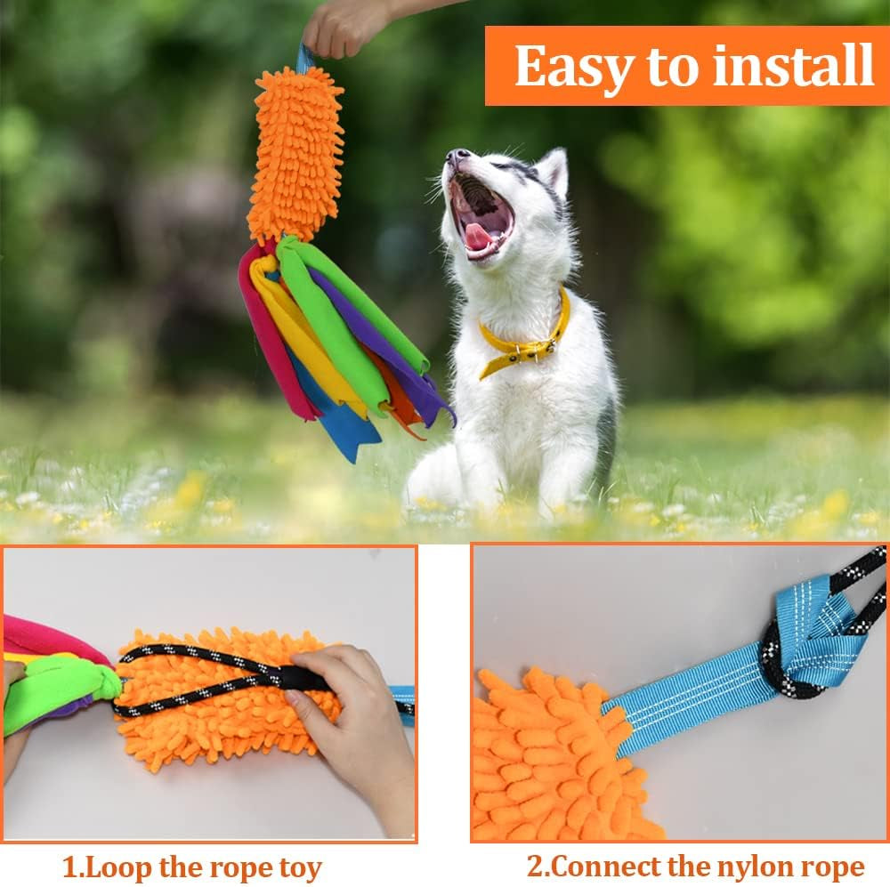 Flirt Pole with Tug Toy for Small Medium Large Dogs Outdoor Training
