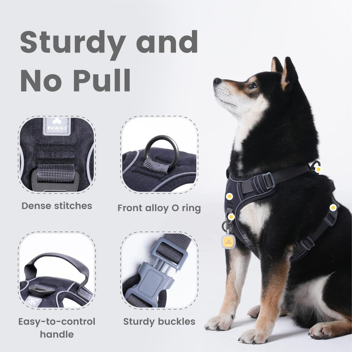 No Pull Dog Harness with Pet ID Tag, Reflective Vest