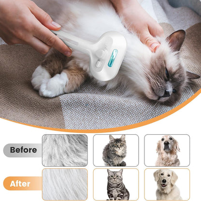 Cat Steam Brush 3 in 1 Pet Hair Grooming Brush with Steam and Release Button for Indoor Cats Pets Dogs Hair Removal Shedding