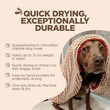 Soggy Doggy Super Shammy Absorbent Dog Towel, Beige, 31X14