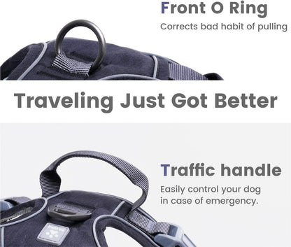 No Pull Dog Harness with Pet ID Tag, Reflective Vest