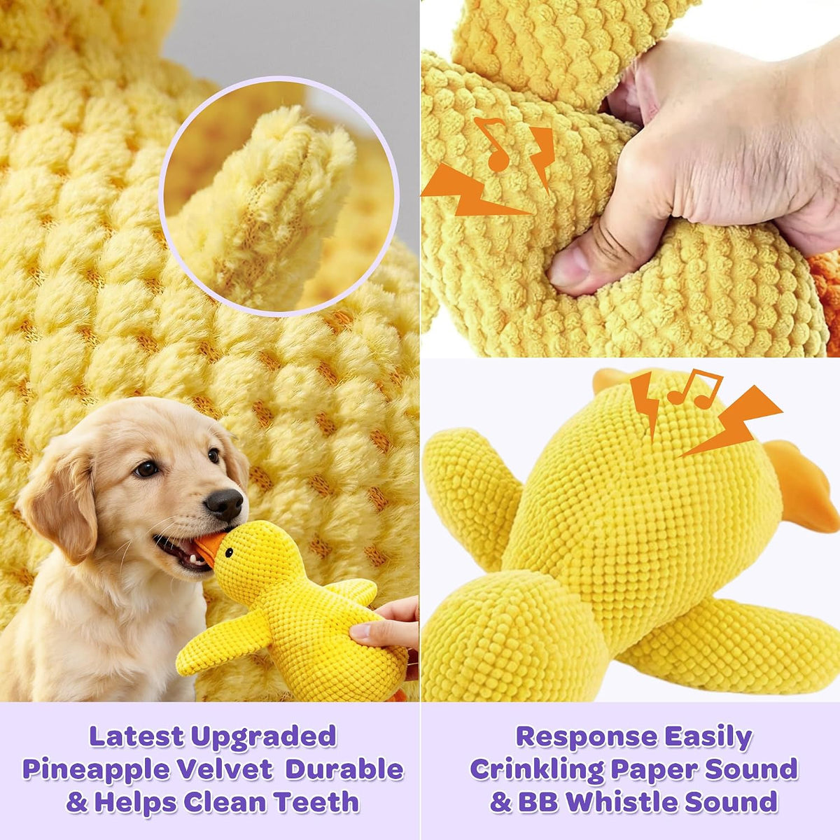 Duck Dog Toy 18 in X 15 in Plush Toy for Dog Calming Companion with Quack