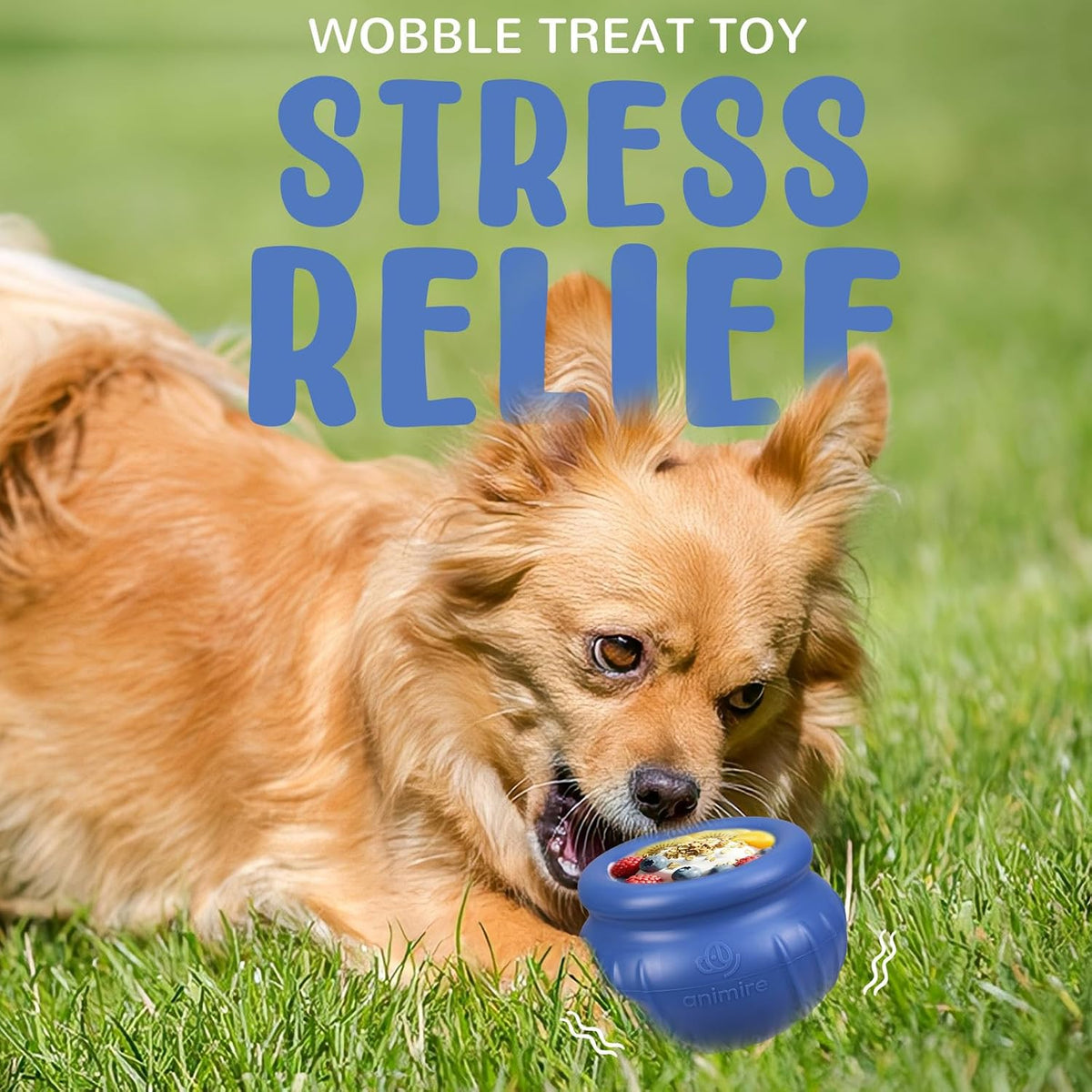Wobbly Dog Enrichment Lick Toy, Stuffable Frozen Lick Bowl to Keep Dogs Busy, Long-Lasting Interactive Treat Dispensing Dog Toy, Silicone Fetch Catch Chew Toy(Dark Blue,L)